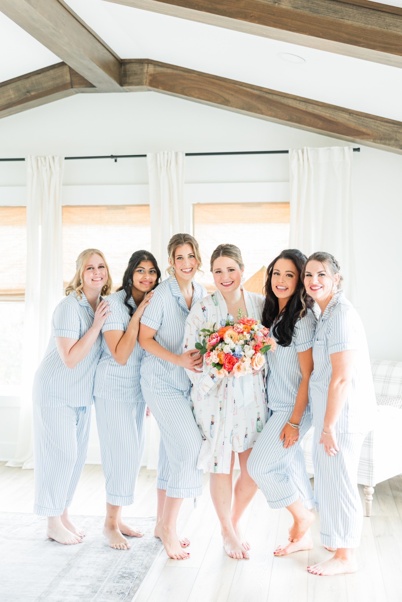 Blue and White Wedding - Getting Ready Outfits 🤍🩵 

Bridesmaids wore blue and white striped pajamas from Nordstrom Rack! My bridal getting ready outfit is from Bedhead Pajamas. 

#LTKWedding