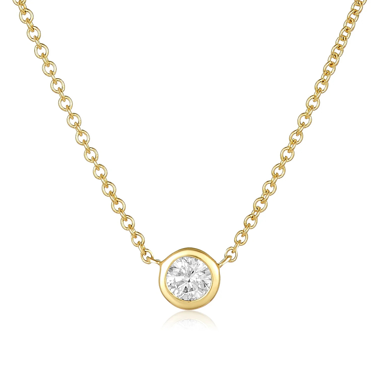 Diamond Bezel Necklace | LINDSEY LEIGH JEWELRY