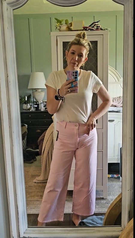 Viral wide leg target jeans. The pink is do pretty!

#LTKOver40 #LTKSeasonal #LTKFindsUnder50