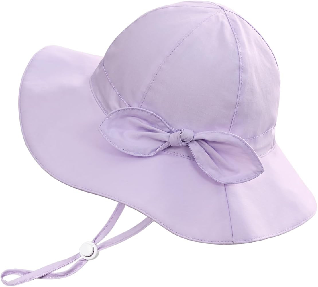 Baby Girl Sun Hat Summer Foldable Beach Hats with UPF50+ Sun Protection Wide Brim Toddler Bucket ... | Amazon (US)