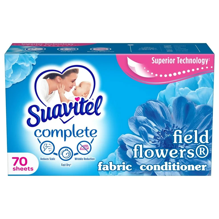 Suavitel Complete Dryer Sheets, Fabric Conditioner, Field Flowers, 70 Sheets | Walmart (US)