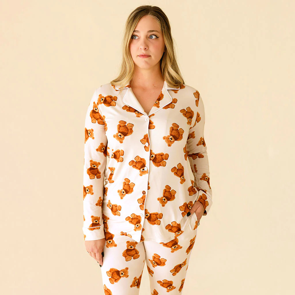 Bears Yellow Luxe Womens Pajamas | Teddy Freddy | Posh Peanut