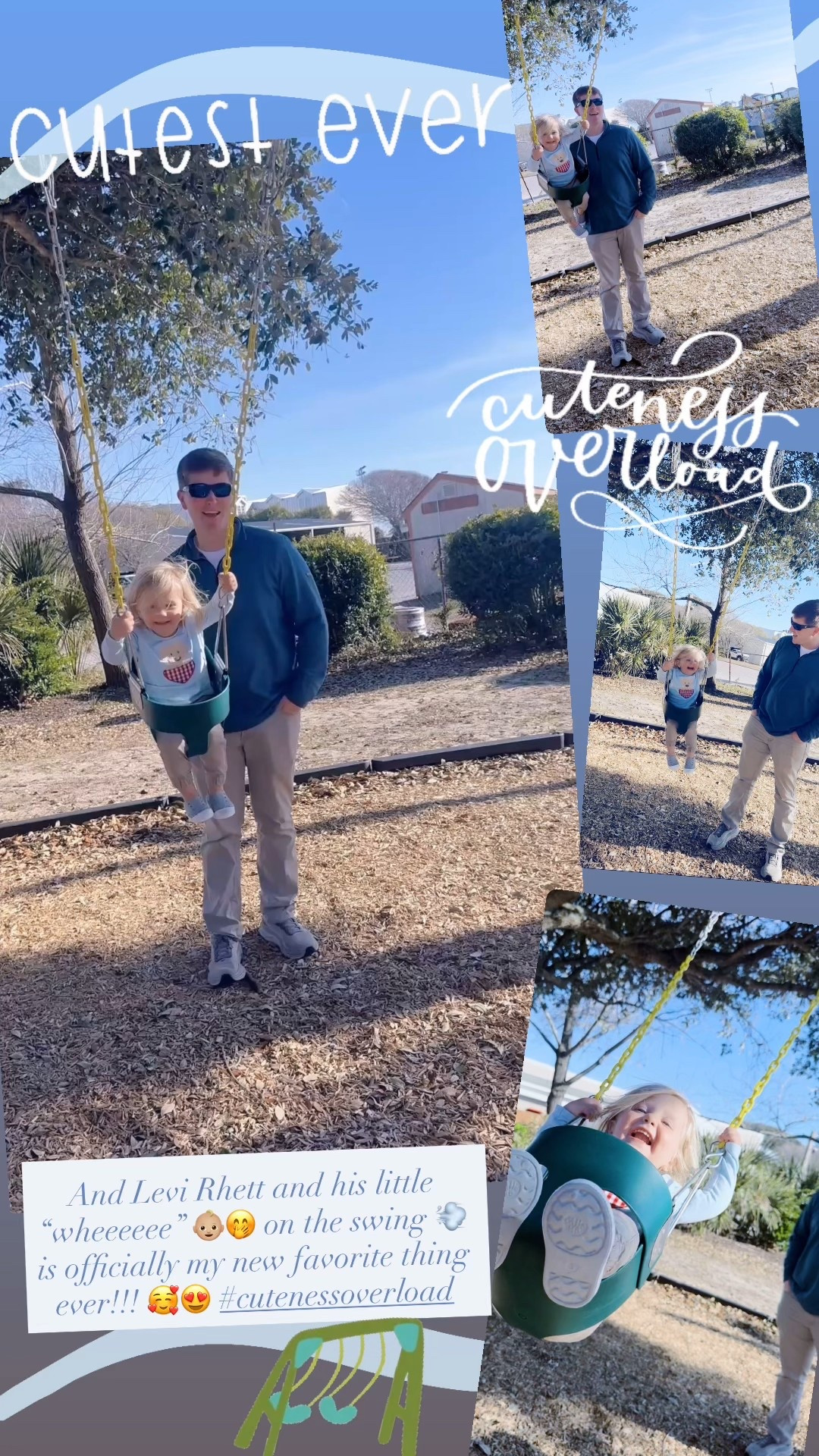 And Levi Rhett and his little “wheeeeee” 👶🏼🤭 on the swing 💨 is officially my new favorite thing ever!!! 🥰😍 #cutenessoverload