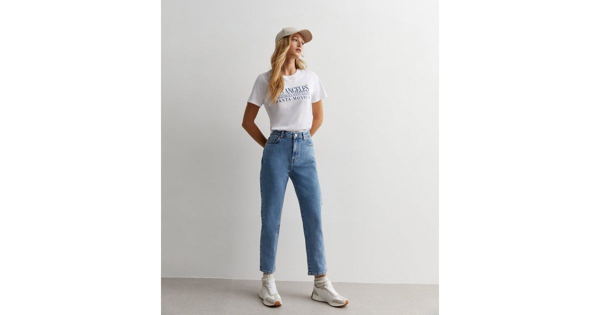 Blue Ankle Grazing Hannah Straight Leg Jeans
						
						Add to Saved Items
						Remove from Sa... | New Look (UK)