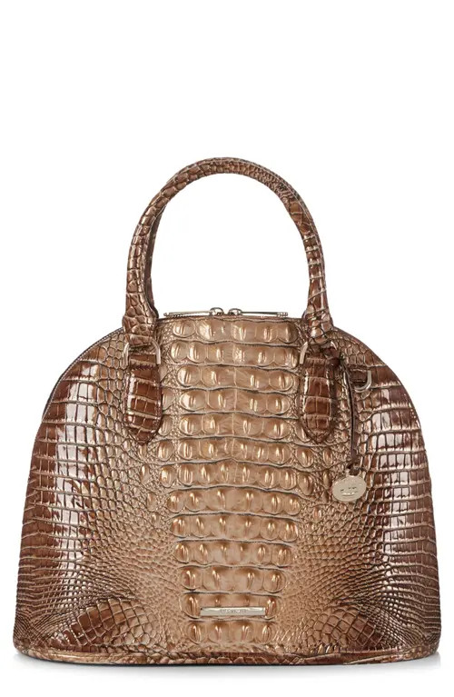 Brahmin Georgina Croc Embossed Leather Satchel in Saddle Melbourne at Nordstrom | Nordstrom