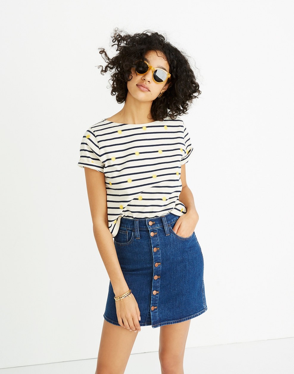 Stretch Denim Straight Mini Skirt in Arroyo Wash: Button-Front Edition | Madewell