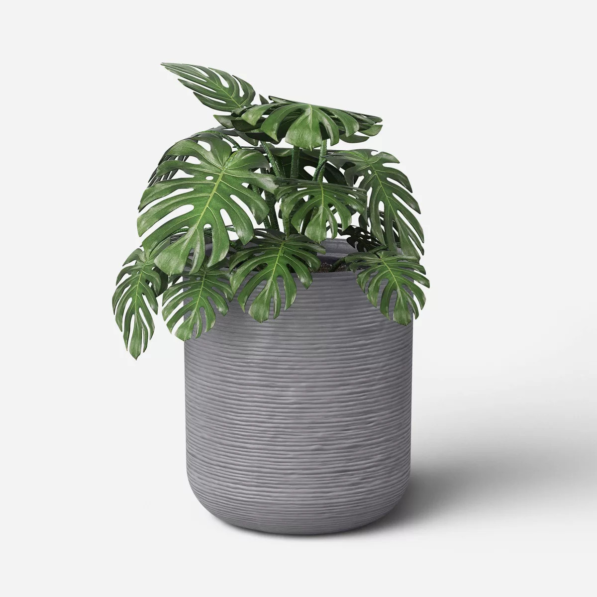 Fluted Outdoor Planter Gray 14"x16" - Threshold™ | Target