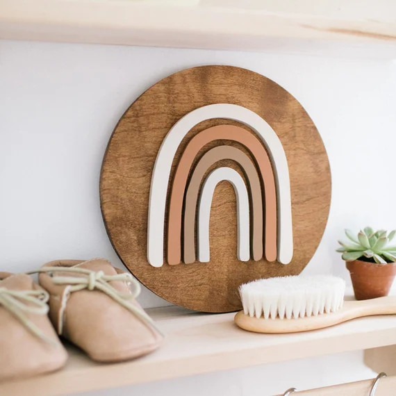 Neutral Rainbow Sign Round Rainbow Sign Boho Rainbow | Etsy | Etsy (US)