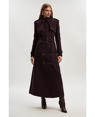 Karen Millen Women's Wool Mix Belted Trench Maxi Coat - Macy's | Macy's