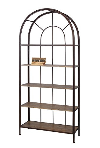 Creative Co-Op Metal Framed 5 Wood Shelves Bookshelf, Rust | Amazon (US)