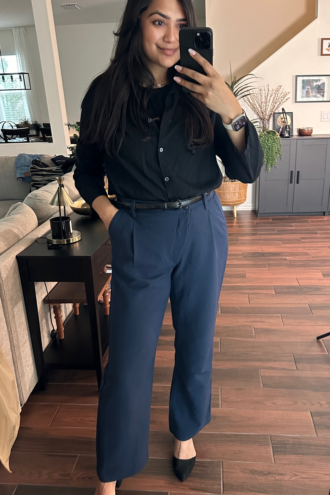 Black and navy color combination is an underrated pair! Great combination for a work outfit. 

#LTKmidsize