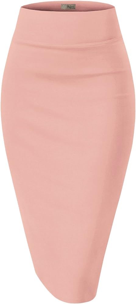 H&C Women's Elastic Waist Stretchy Office Pencil Skirt Made in USA | Amazon (US)