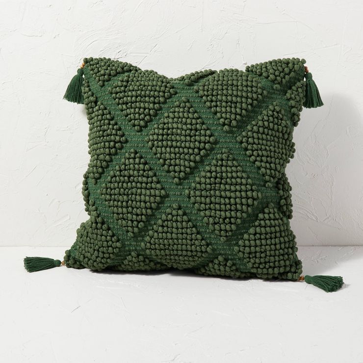 Oversized Diamond Patterned Loop Textured Square Throw Pillow - Opalhouse™ designed with Jungal... | Target