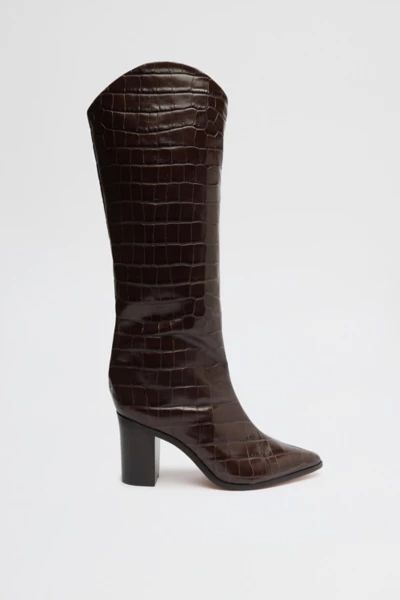 Schutz Maryana Leather Knee-High Croc Boot | Urban Outfitters (US and RoW)