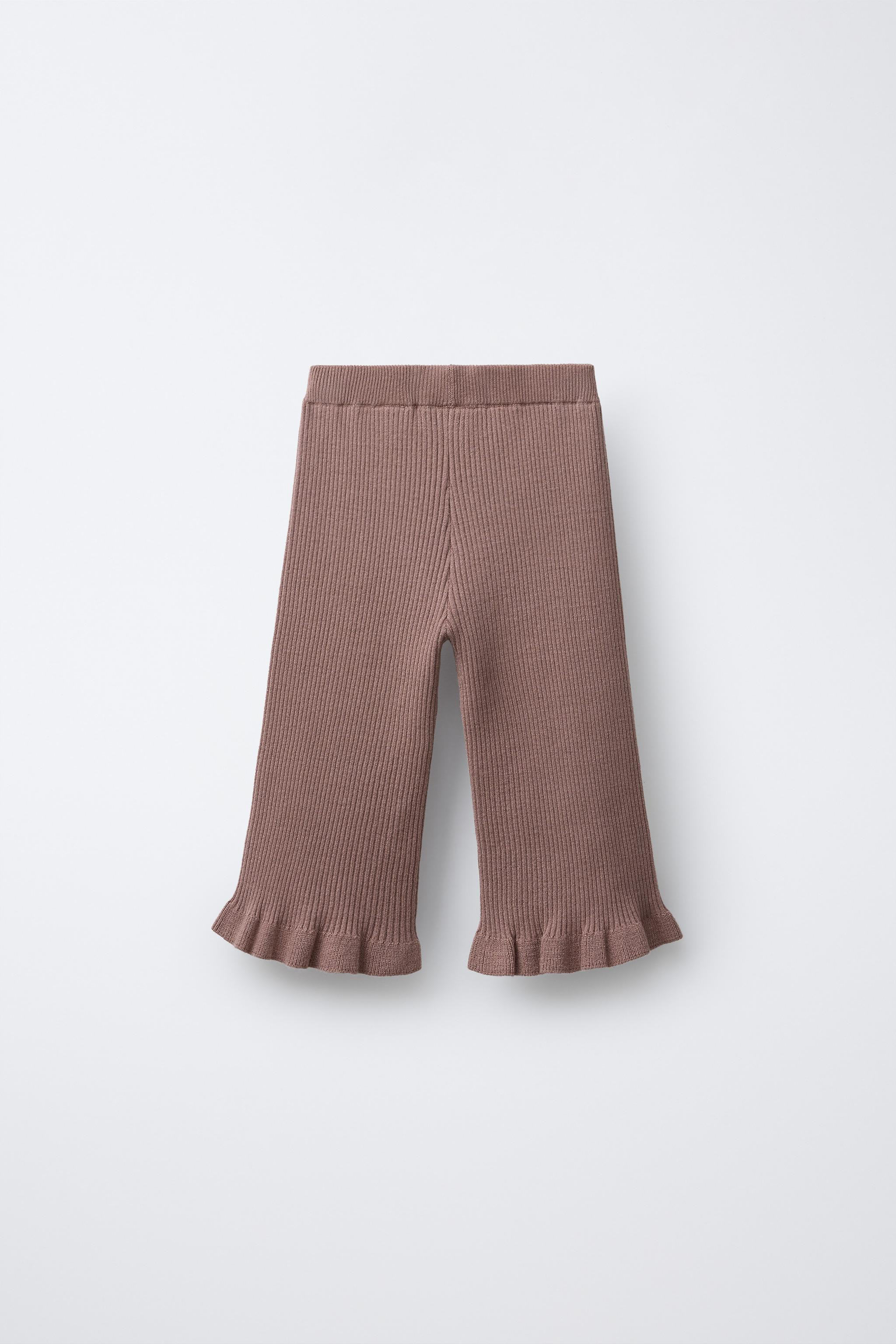 KNIT RUFFLE PANTS | Zara US