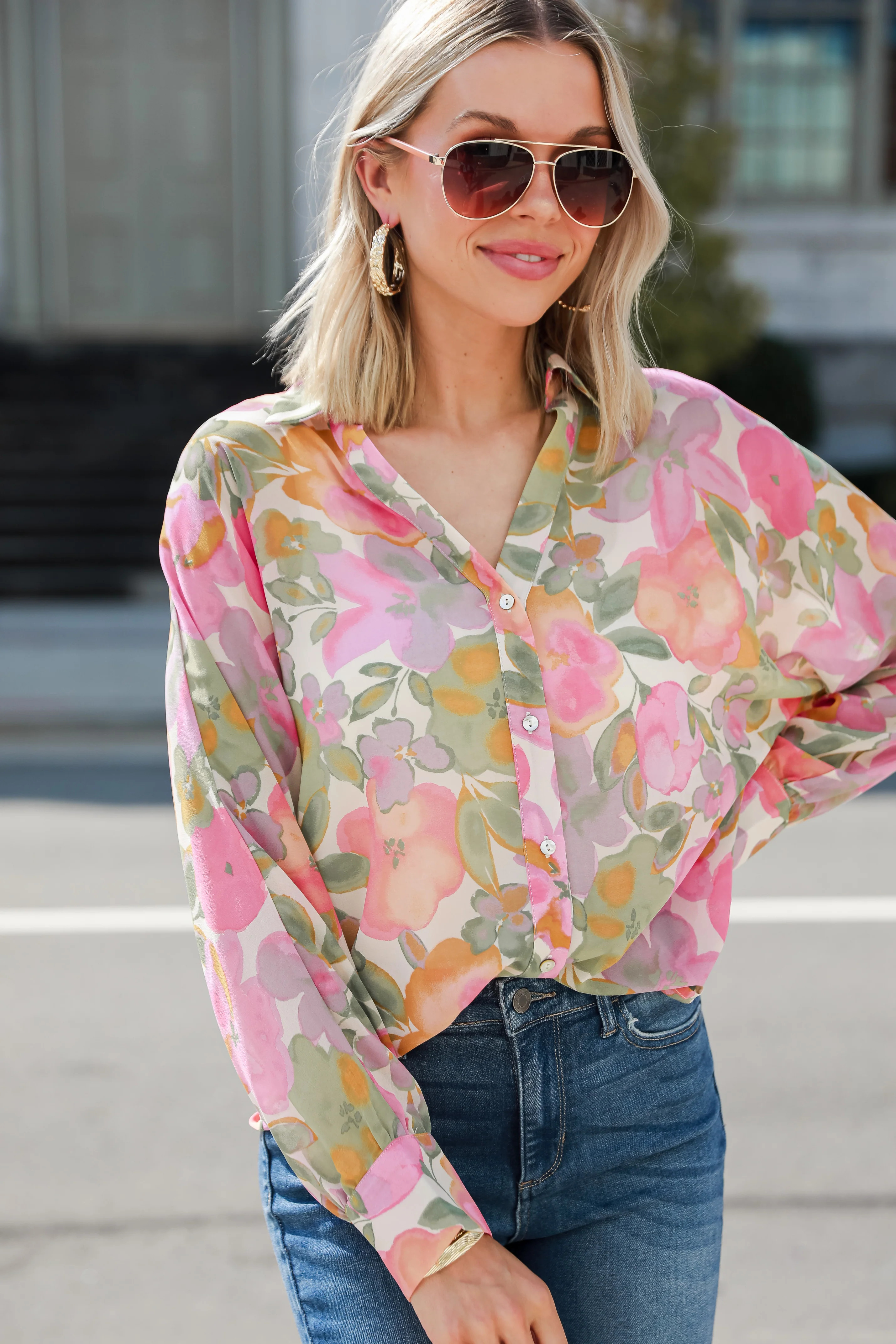Always So Perfect Floral Button-Up Blouse | Dress Up