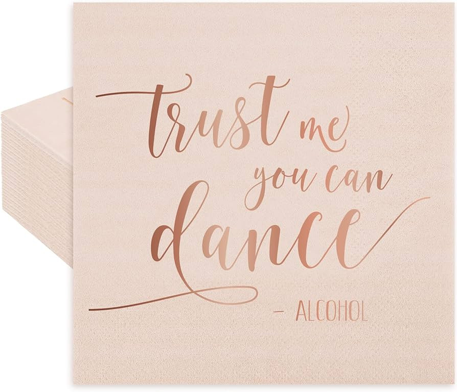 Whaline 100Pcs Cocktail Beverage Napkins 5 x 5 Inch Funny Disposable Paper Trust Me You Can Dance... | Amazon (US)