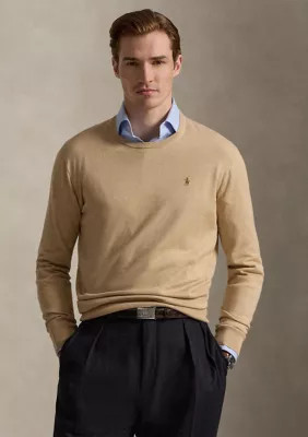 Polo Ralph Lauren Men's Cotton Crewneck Sweater, Brown, Large | Belk