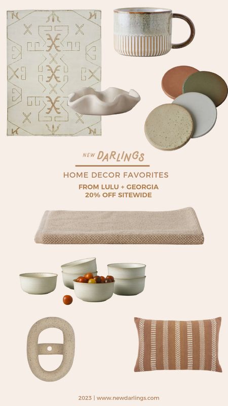 Neutral home decor favorites - on sale at lulu and Georgia - neutral rug - dinnerware - ceramic mugs 

#LTKSale #LTKhome