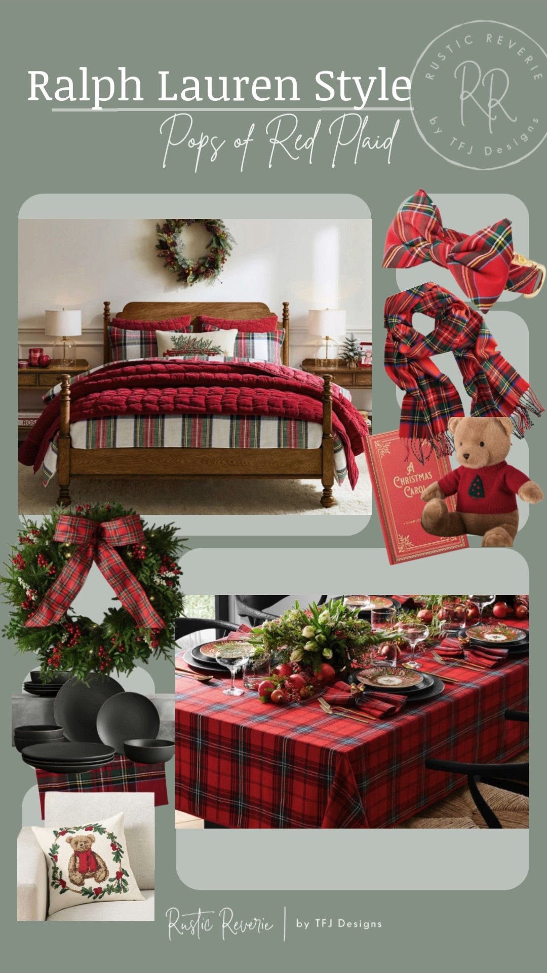Pops of red plaid to help create that Ralph Lauren traditional look this holiday! ❤️ pottery barn william sonoma mark graham kohls anthropology bedding throw pillow teddy bear wreath dog bow tie scarf table cloth table setting plates vintage book curated

#LTKSaleAlert #LTKHome #LTKHoliday