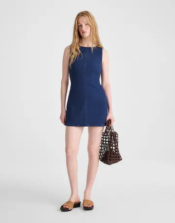 Denim Boatneck Skort Romper | Madewell