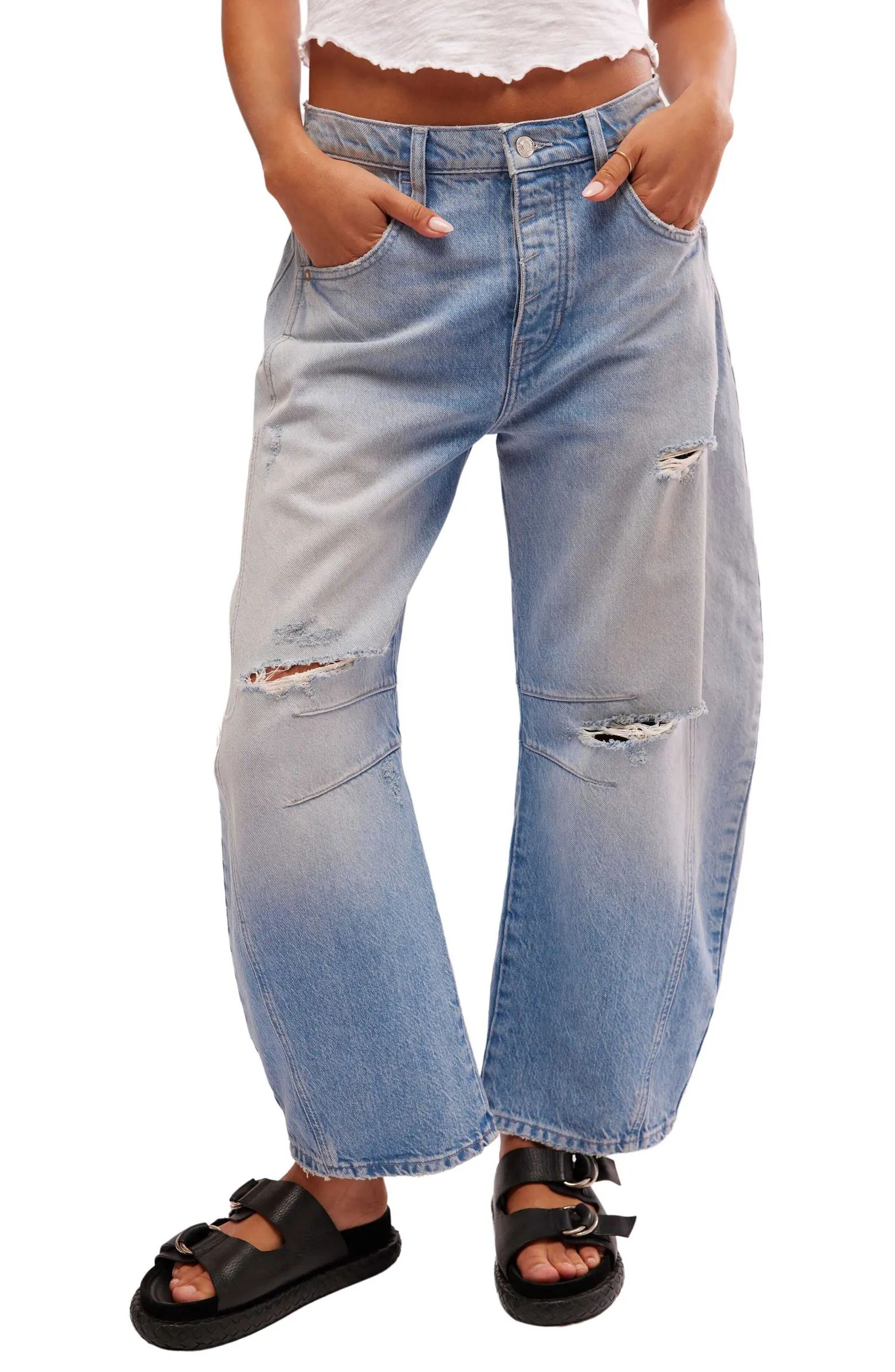 Good Luck Mid Rise Barrel Leg Jeans | Nordstrom