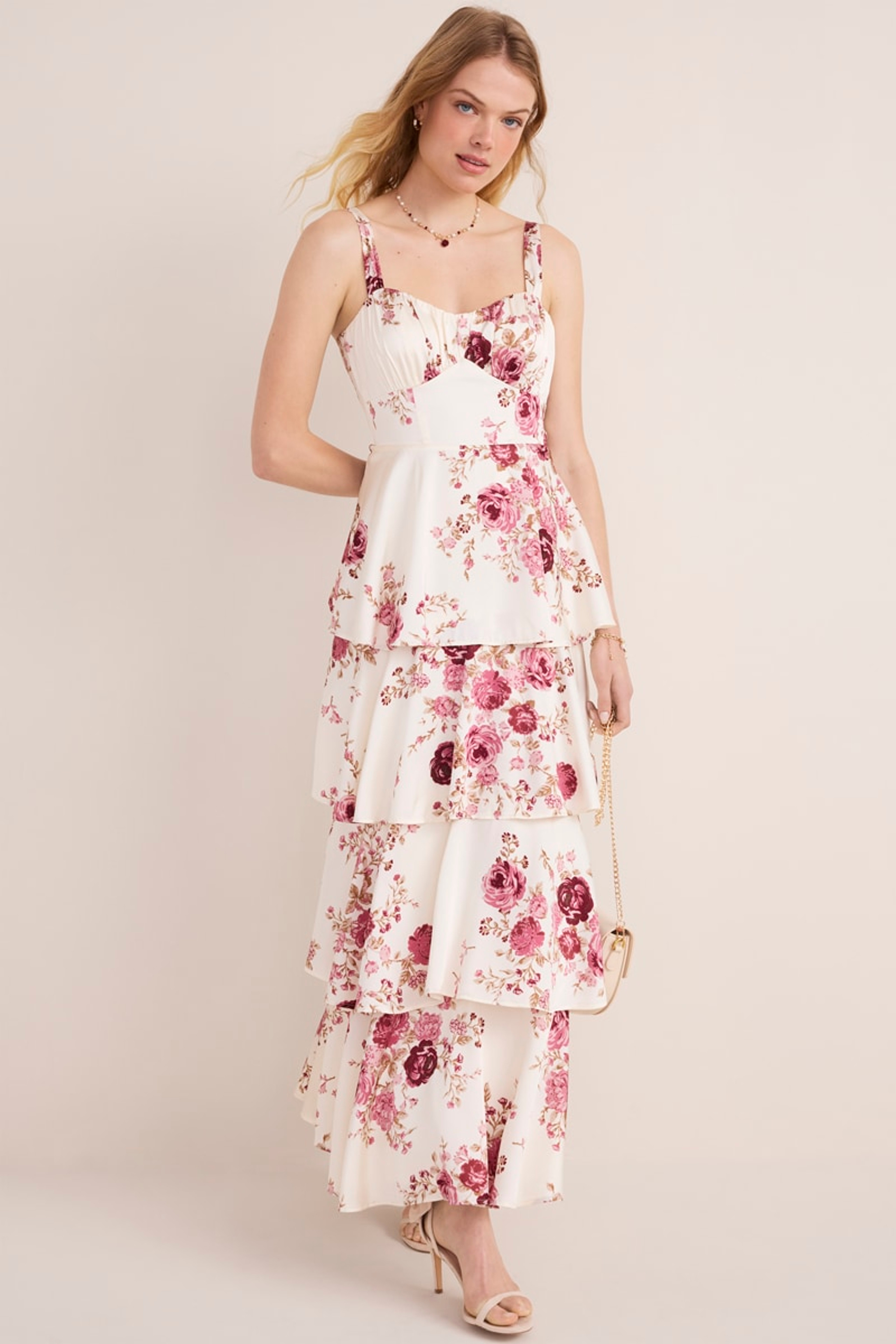Jannie Bow Back Floral Maxi Dress | Francesca's