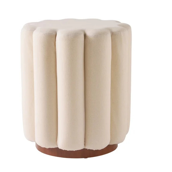 Hero image 1 of Better Homes & Gardens Lillian Velvet Tufted Ottoman, Cream, 1 of 6 | Walmart (US)