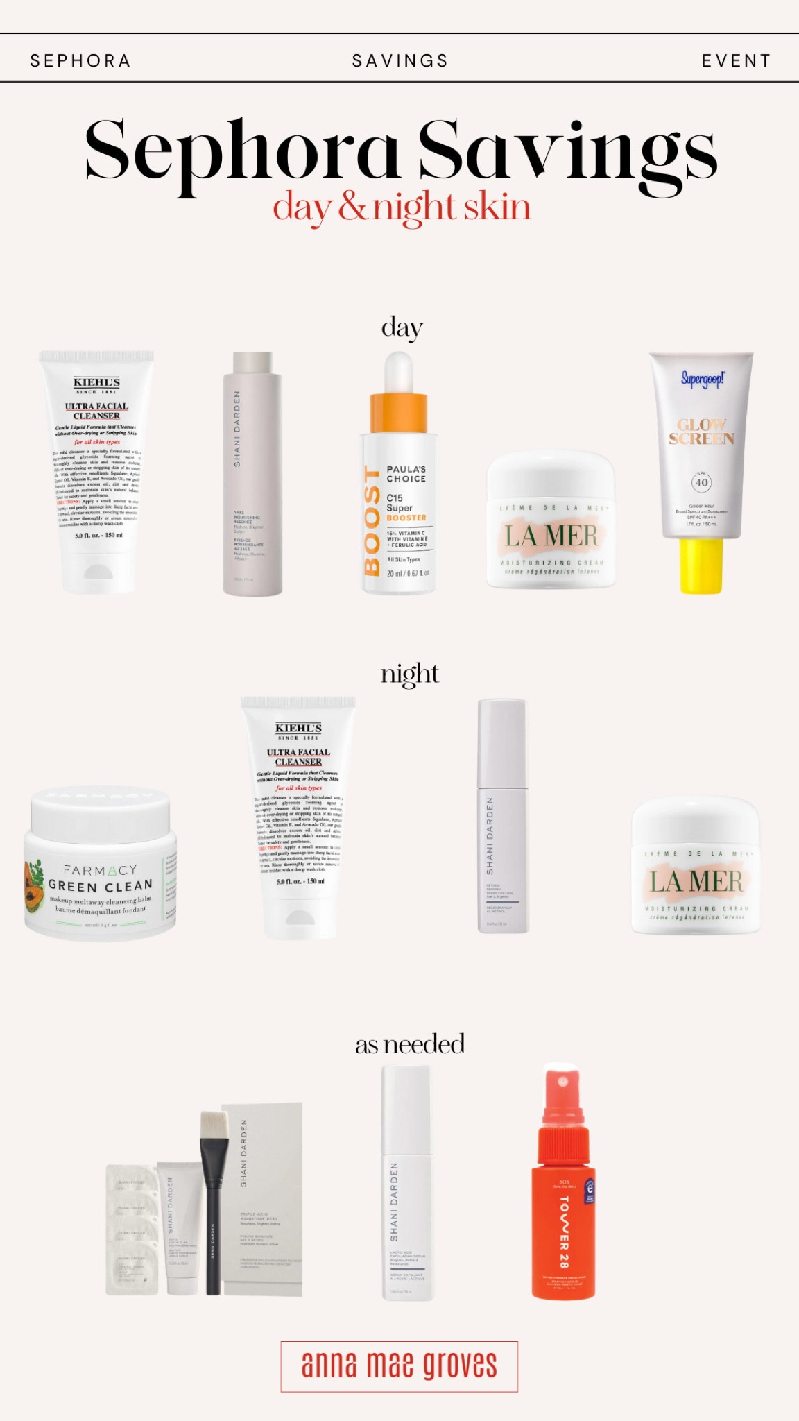 Sephora Savings Event is here! Here is my day & night skincare routine plus items I use as needed. Use code SAVINGS in store or online. Save time by adding items to your cart now & purchase when your time comes to shop! 
• Sephora collection 30% off 11/1 - 11/11
• Rouge 20% off 11/1 - 11/11
• VIB 15% off 11/5 - 11/11
• Insider 10% off 11/5 - 11/11

#LTKOver40 #LTKBeauty #LTKSaleAlert