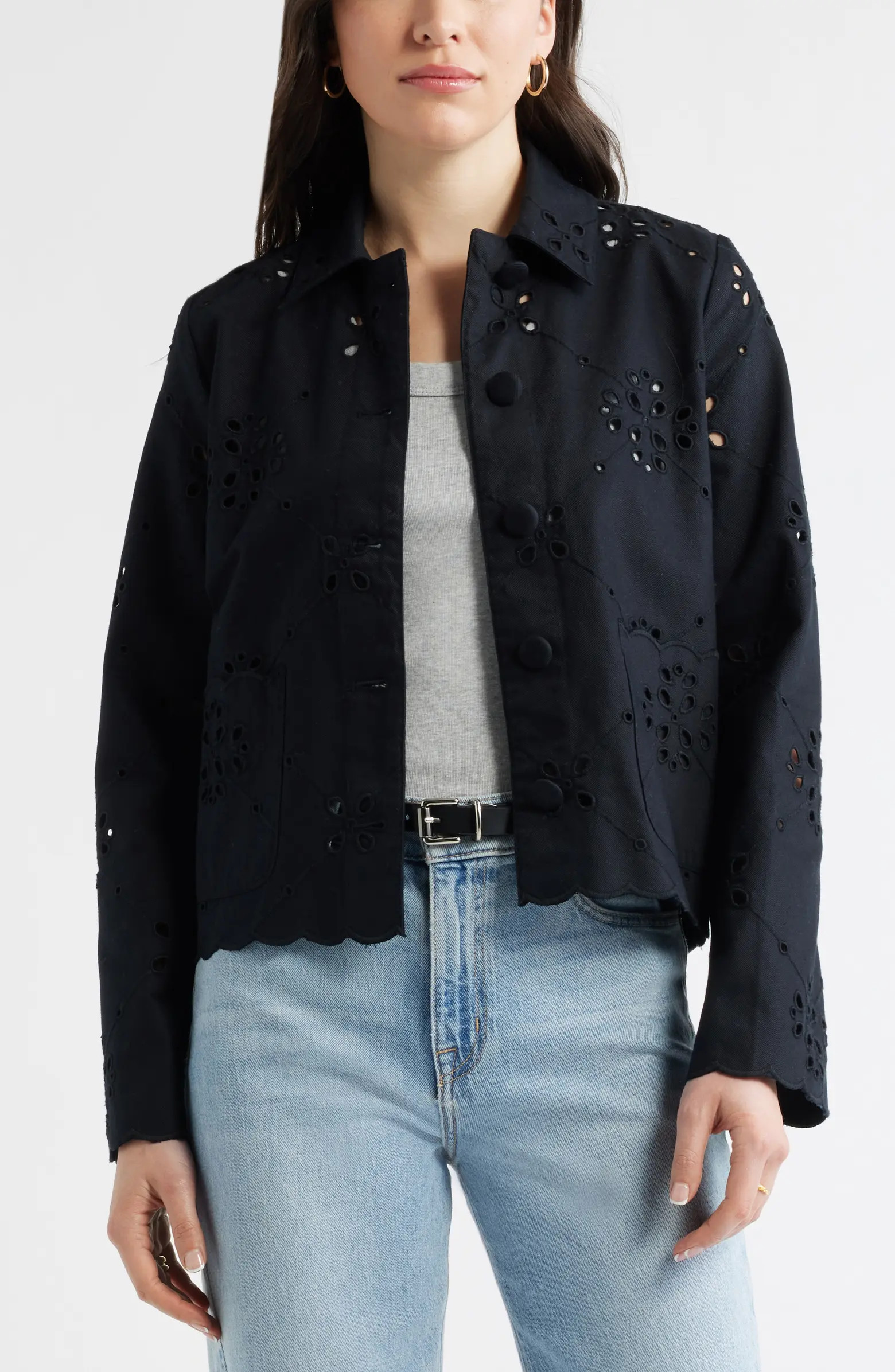 Caslon® Eyelet Lace Jacket | Nordstrom | Nordstrom