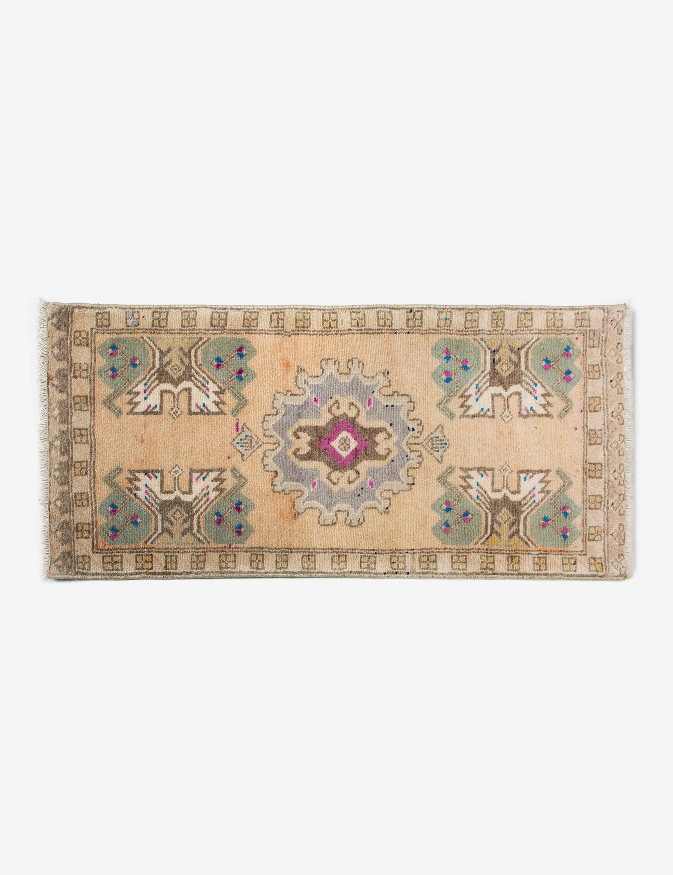 Vintage Turkish Hand-Knotted Wool Mini Rug No. 297, 1'7" x 3'5" | Lulu and Georgia 