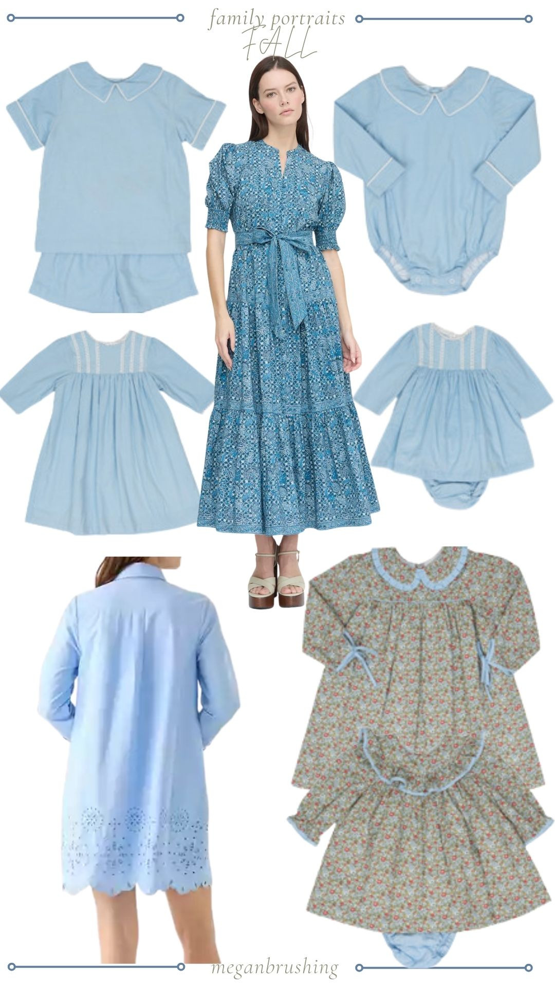🍂 FALL FAMILY PORTRAIT FINDS 🍂
If you're planning family photos this season, I’ve rounded up the sweetest coordinating looks — all in soft blues and timeless prints that photograph beautifully. Childrens heirloom-inspired pieces that are on sale and perfect for creating a cohesive and classic look.

💙 These blue hues work for any backdrop – whether you're in a field, studio or just your backyard!
📸 Matching sets available for babies, toddlers, boys and girls.
🎀 Feminine details like Peter Pan collars, lace trim, and floral prints
💸 Sale finds – so grab them before sizes sell out! Kids pieces are an extra 50% off when added to cart!

Tap to shop all these curated fall looks and make your portraits stress-free and stylish.

#FallFamilyPhotos #FamilyPortraitStyle #FallFashion #MommyAndMeLooks #CoordinatingOutfits #SaleAlert #LTKSale #meganbrushing  

 

#LTKFamily #LTKKids #LTKSeasonal #LTKSaleAlert #LTKFamily