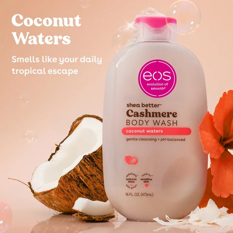 eos Shea Better Cashmere Body Wash - Coconut Waters , Creamy Gel Formula, 16 fl oz. | Walmart (US)