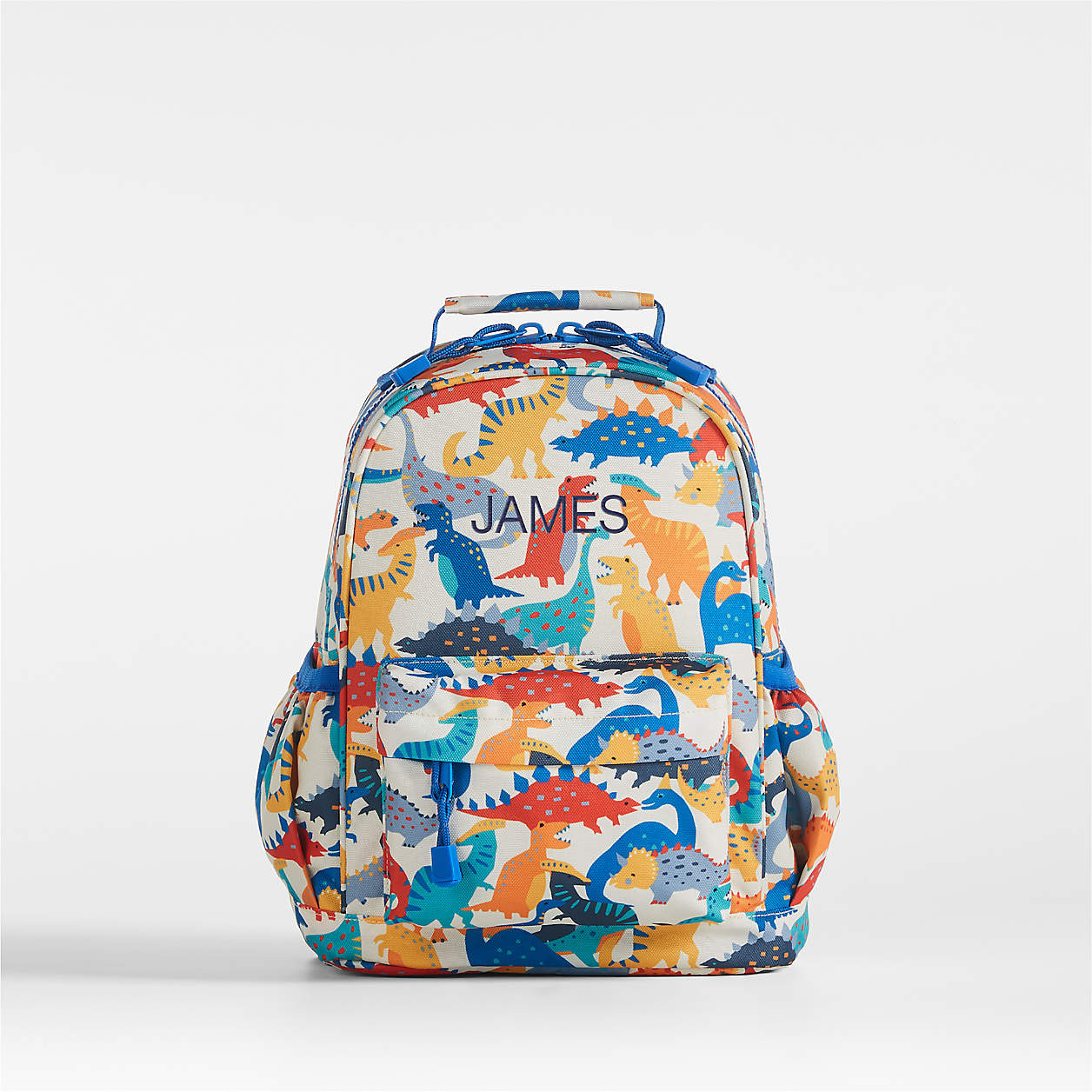 Dino Party Small Kids Backpack with Side Pockets + Reviews | Crate & Kids | Crate & Barrel