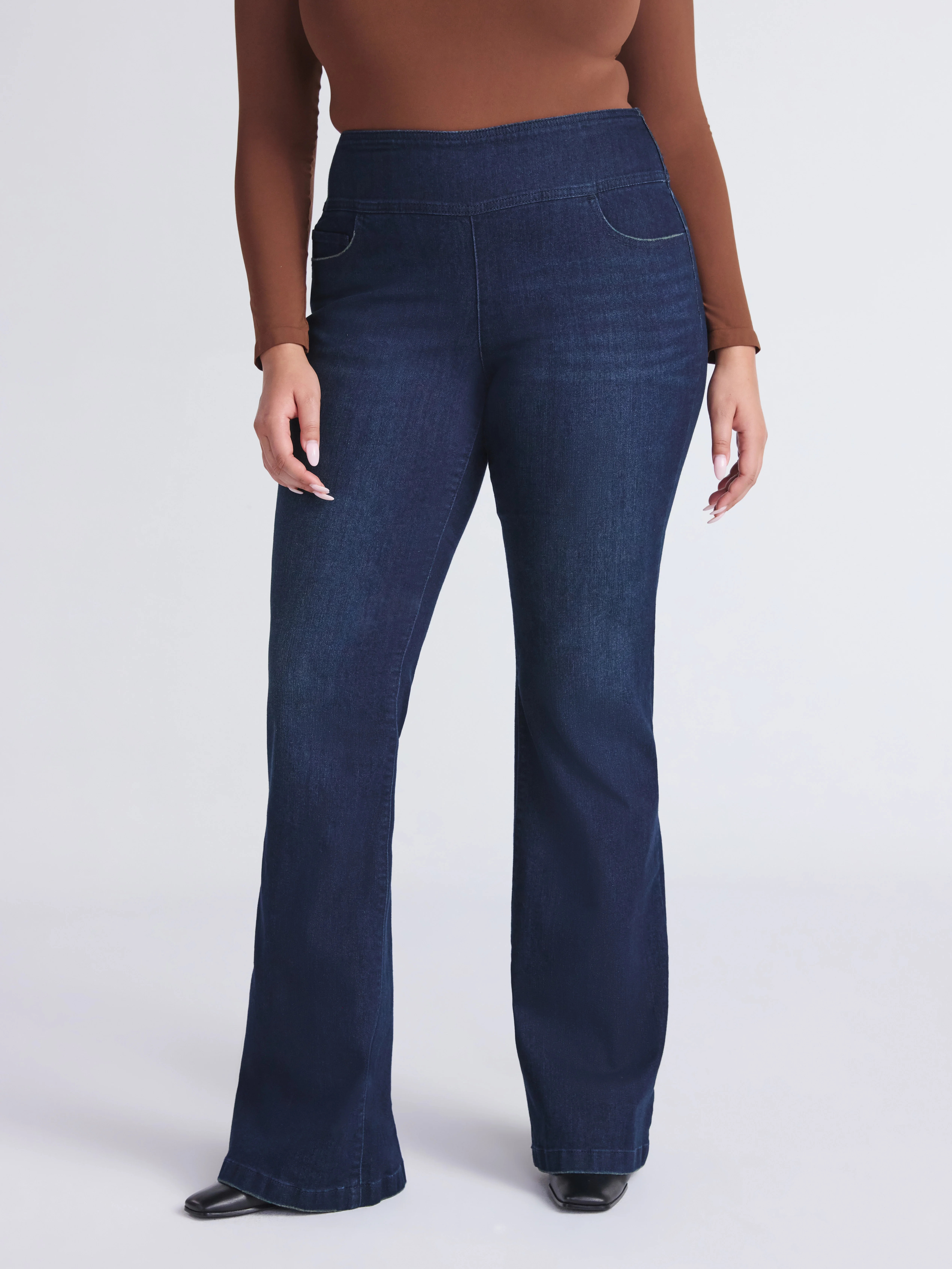 Sofia by Sofia Vergara Women's and Women's Plus Melisa Flare High Rise Pull On Jeans, 30.5", 32.5... | Walmart (US)