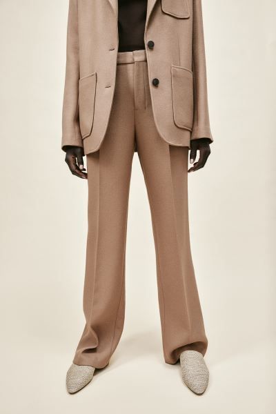 Wool-blend Pants - Dark beige - Ladies | H&M US | H&M (US + CA)