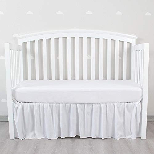 Biloban Navy | Grey | White Crib Skirt Dust Ruffle 4 Sides Elastic Wrap Around Bed Skirt Easy On/... | Amazon (US)