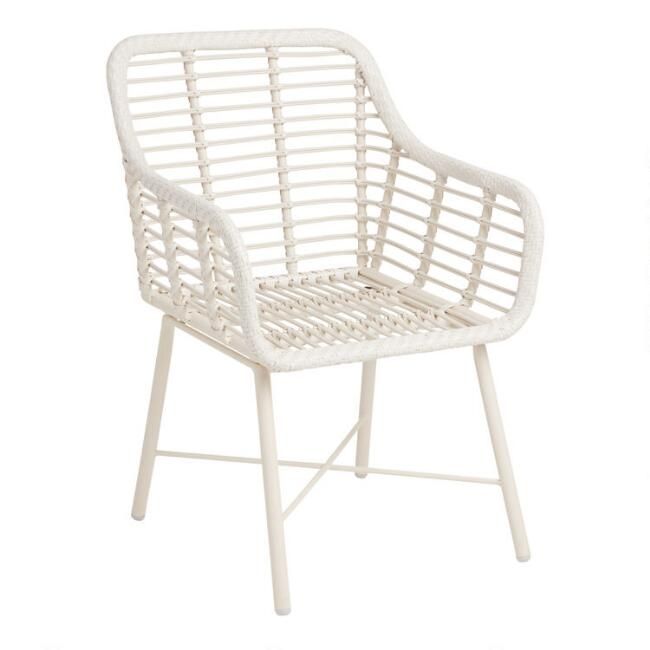 White Open Weave Salamanca Dining Armchair | World Market