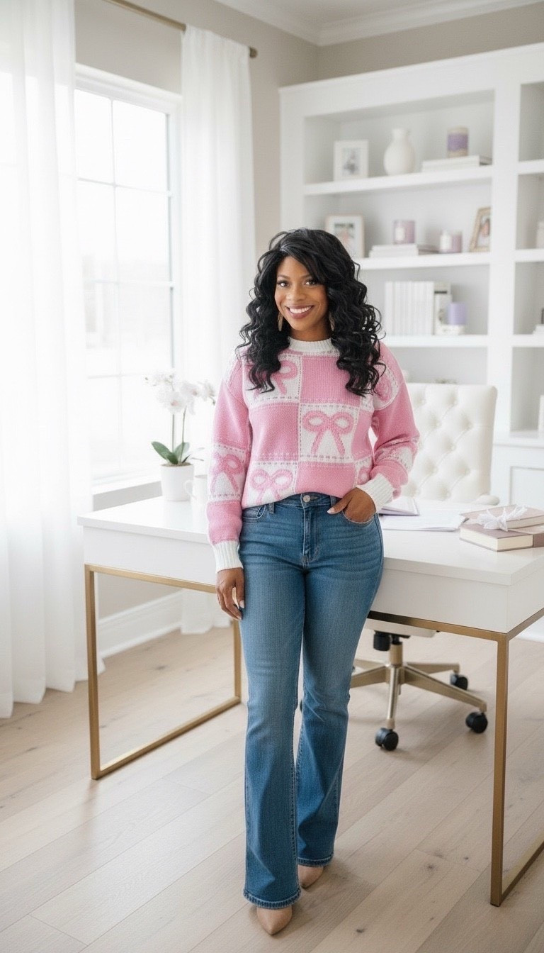 A little pink, a little playful, and a whole lot of pretty.💕✨ 

Comfort meets charm for my midlife fashionista crew. 

#PrettyInPink #CozyChic #FashionOver50 #LTKFinds #CuteWinterOutfit 

Comment SHOP below to receive a DM with the link to this post on my LTK ⬇ https://liketk.it/5AUYG #ltkootd #ltkgiftguide #ltkgrwm

