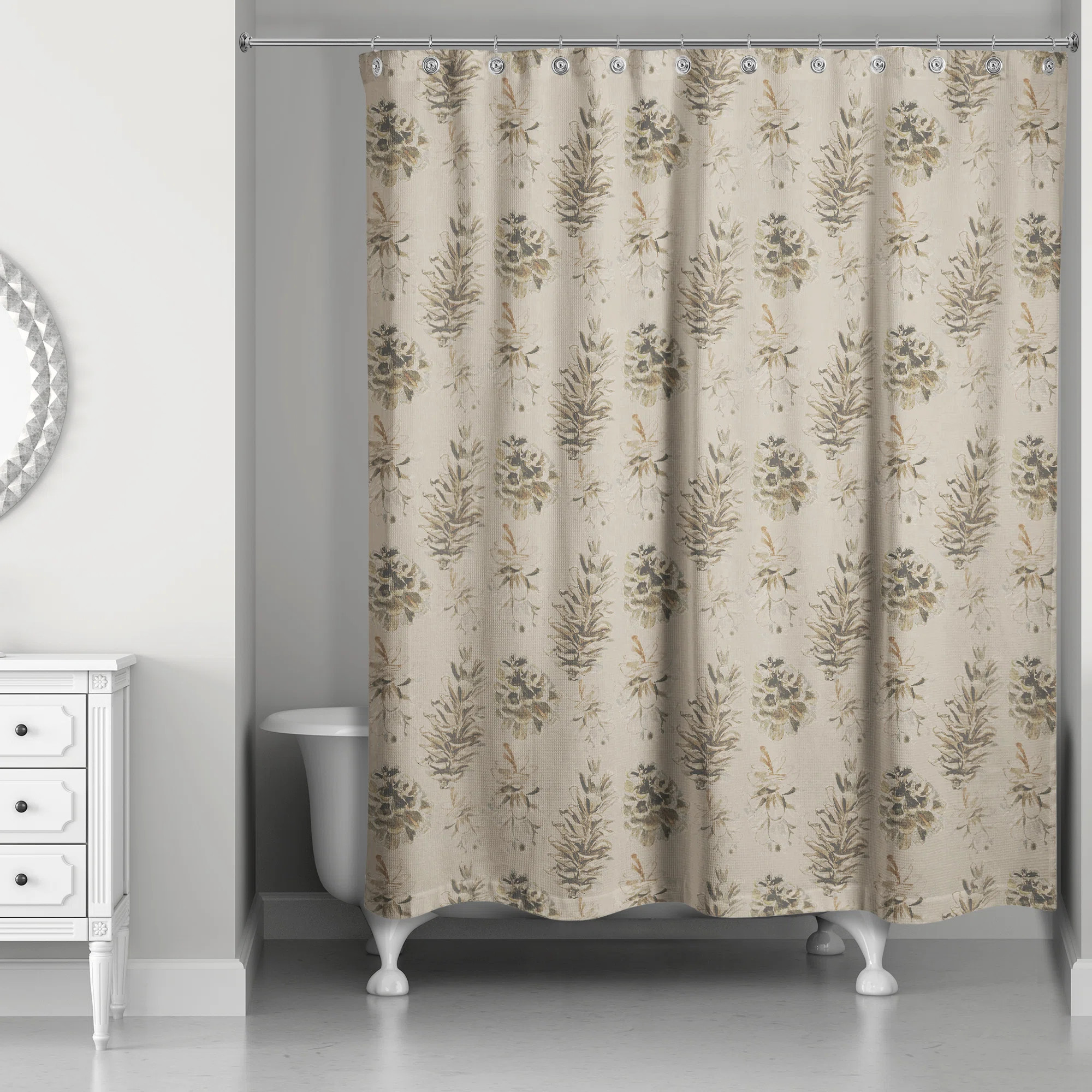 Millwood Pines Chebeague Floral Single Shower Curtain | Wayfair | Wayfair North America