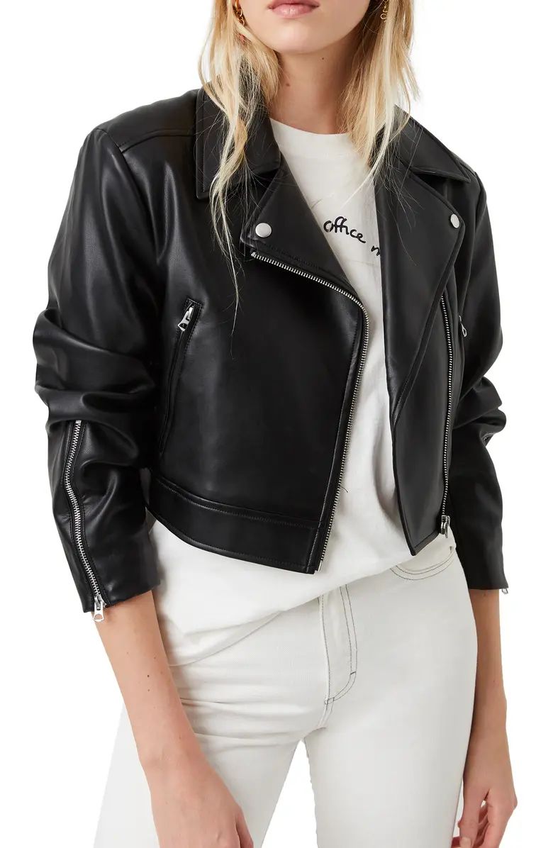 Crolenda Faux Leather Crop Biker Jacket | Nordstrom