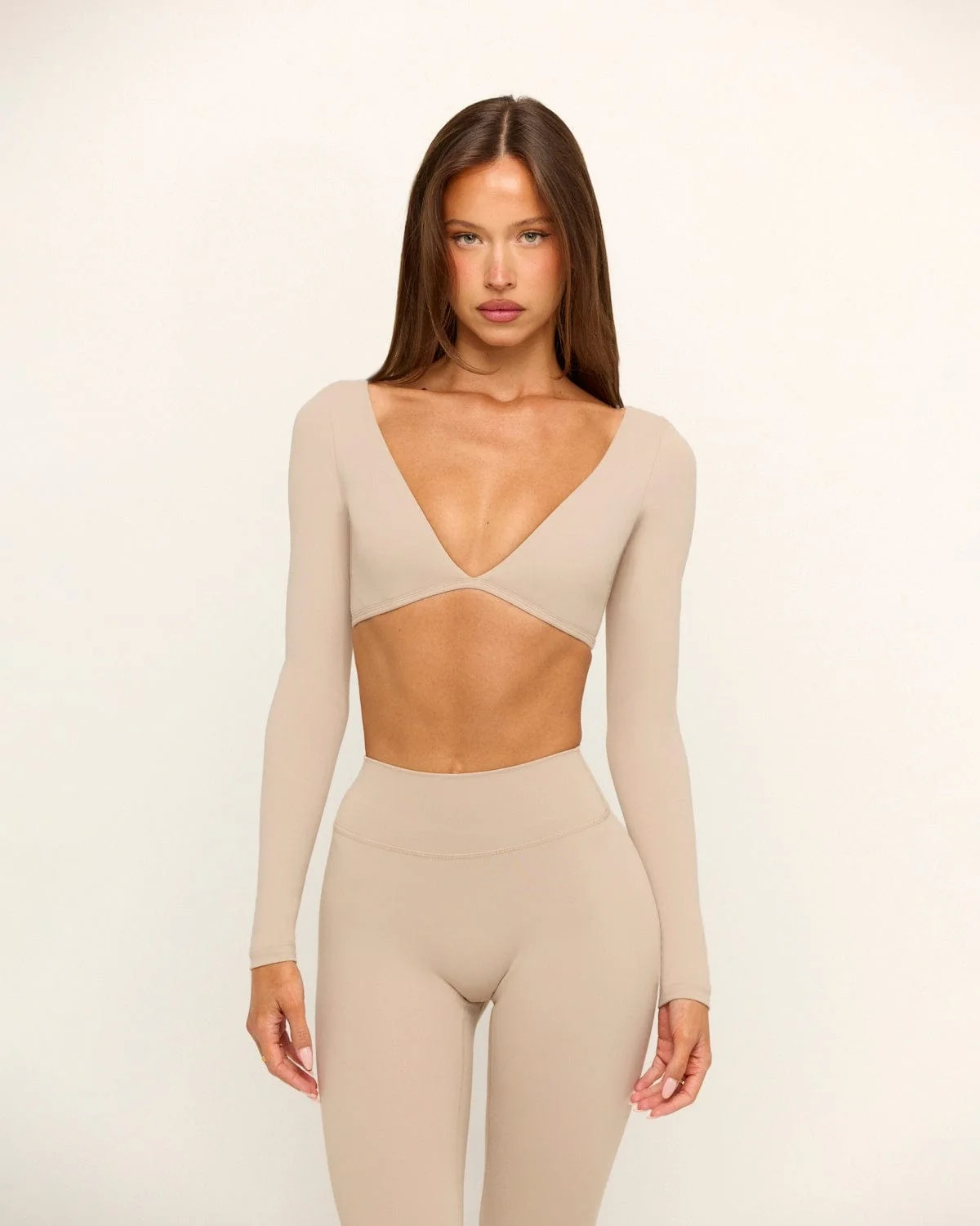 Form Contour Long Sleeve Crop | Fawn | Crop Shop Boutique US