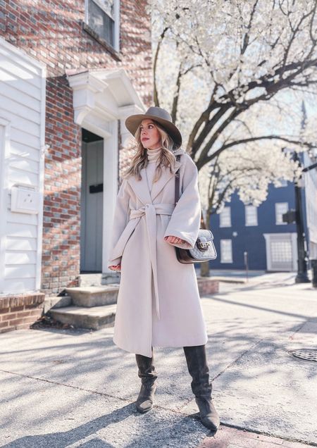 Spring outfit, beige coat, western boots, Gucci bag, neutral wool hat, classic style 

#LTKshoecrush #LTKstyletip #LTKSeasonal