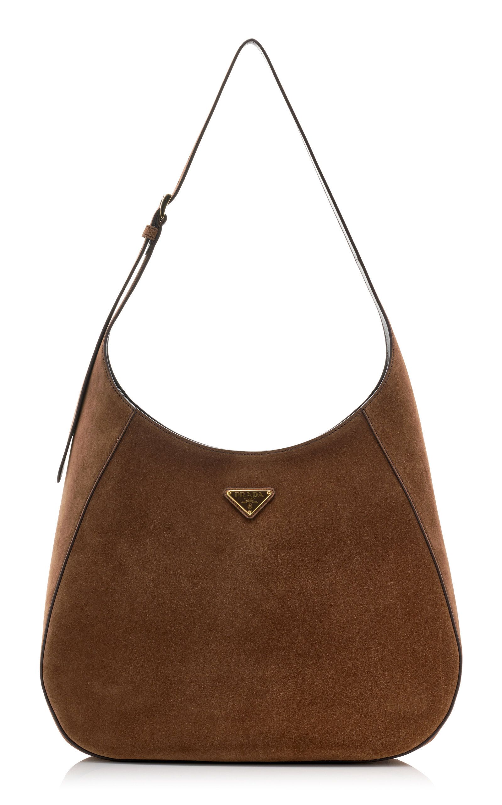 Prada - Suede Hobo Bag - Brown - OS - Moda Operandi | Moda Operandi (Global)