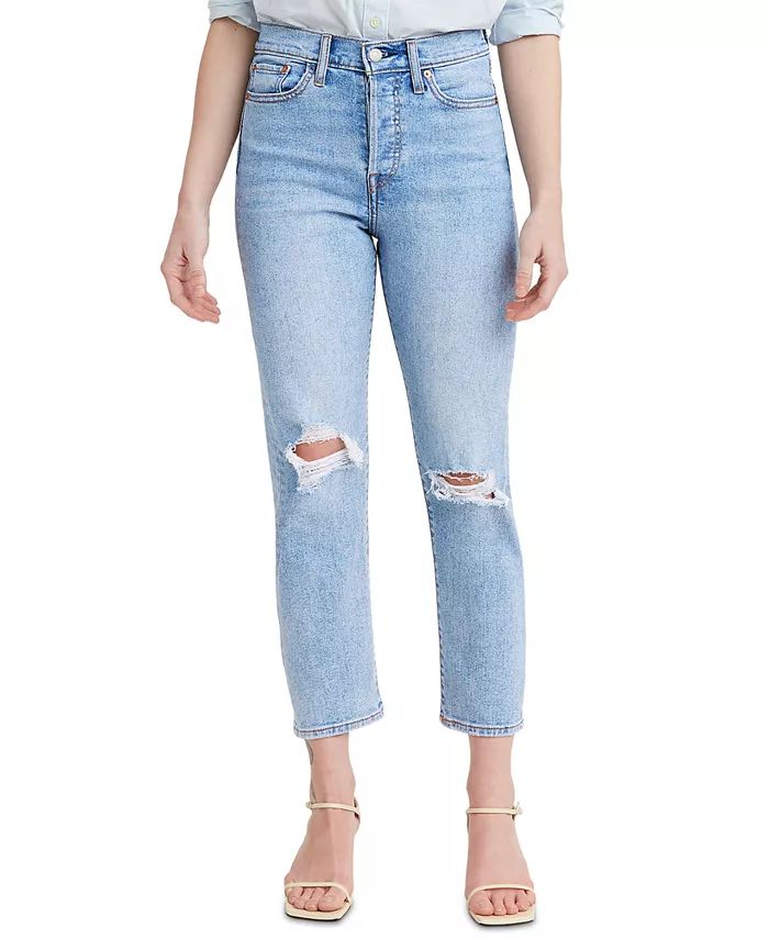 Levi's Women's Wedgie Straight-Leg High Rise Cropped Jeans - Macy's | Macy's