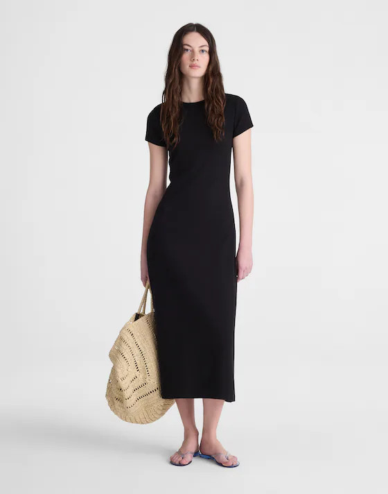Crewneck Maxi T-Shirt Dress in Compact Cotton | Madewell