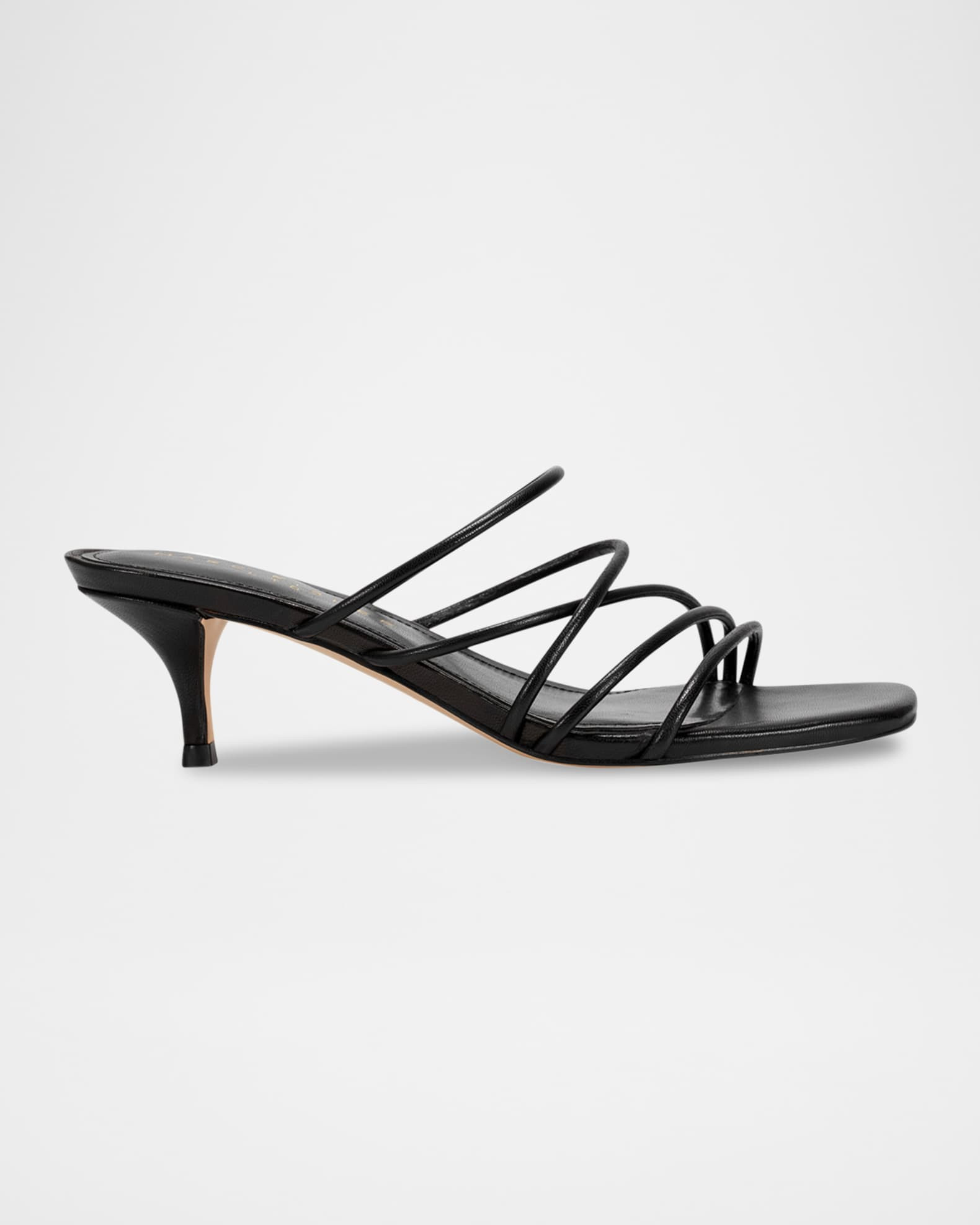 Banna Strappy Leather Kitten Slide Sandals | Neiman Marcus
