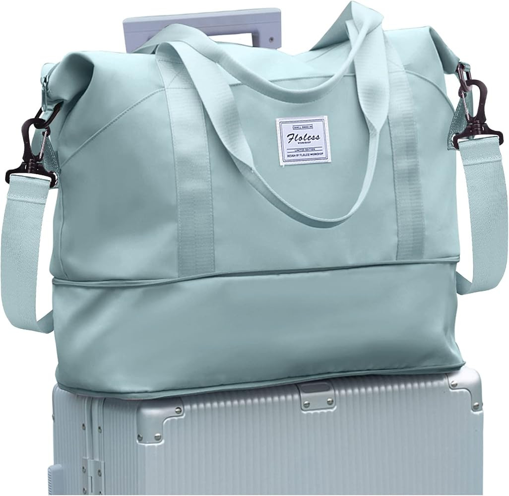 Travel Duffel Bag, Sports Tote Gym Bag, Shoulder Weekender Overnight Bag for Women | Amazon (US)