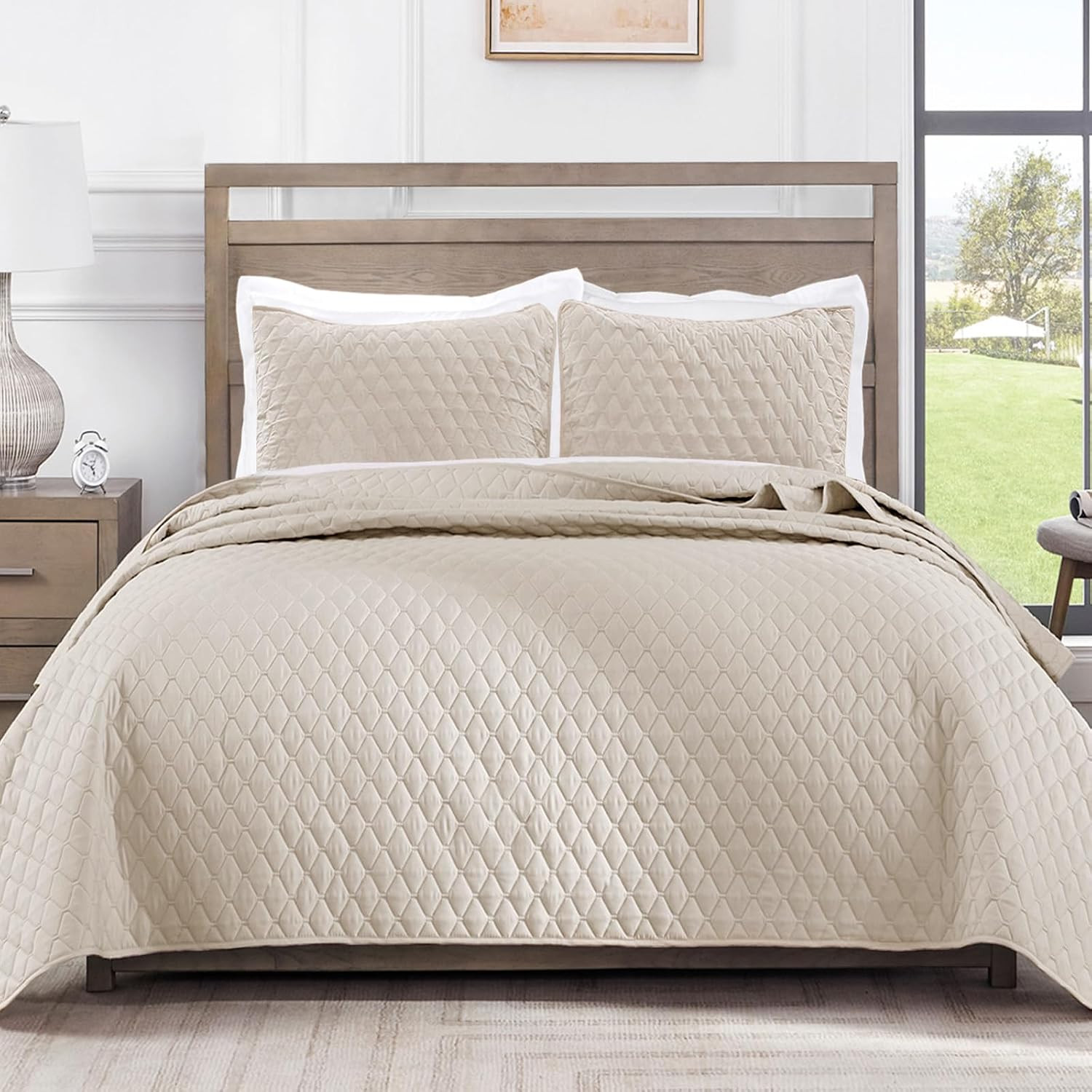 Exclusivo Mezcla Reversible King Size Quilt Bedding Set, Brich Beige | Amazon (CA)