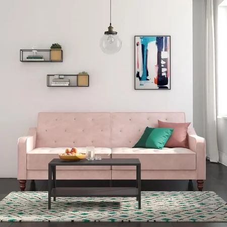 Novogratz Vintage Tufted Velvet Split Back Sofa Bed, Multiple Colors | Walmart (US)